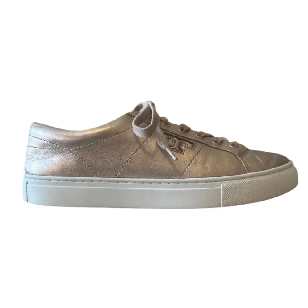 Tory Burch Amalia Rose Gold Metallic Sneakers 8